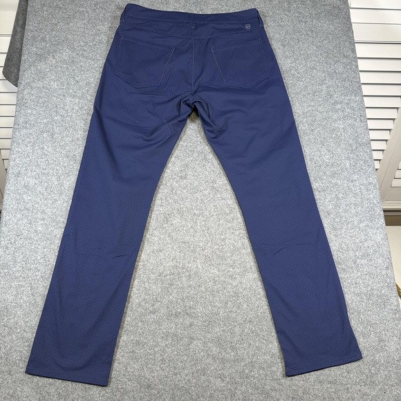 Vineyard Vines Pants Mens 32x32 Blue On-The-Go 5-Pocket Tech Herringbone Printed - Picture 7 of 10